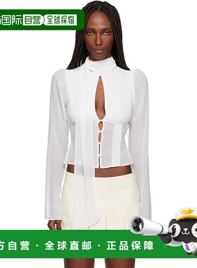 1h可退 潮奢 Danielle Guizio 女士 白色 Ara Long Sleeve 上装 H