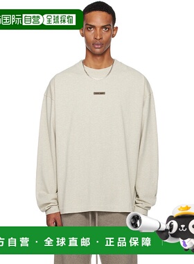 1h可退 潮奢 Essentials 男士 米色 Classic Fit 长袖 T 恤 125SP