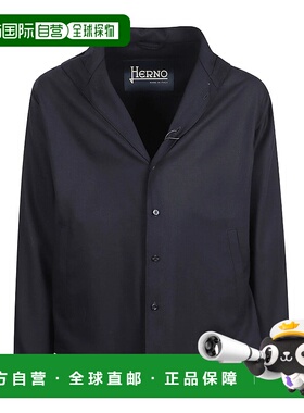 HERNO 男士外套 GI000569U334539200 AW2025 黑色 纽扣连帽外套