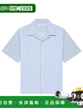 GIVENCHY 男士衬衫 BM616J123T128 AW2025 男装蓝色短袖衬衫