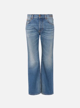 1h可退 CHLOÉ 女士牛仔裤 C23ADP01150470 AW2023 蓝色 高腰牛仔