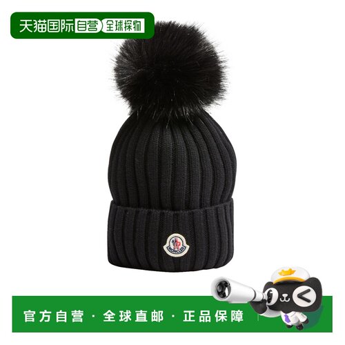 1h可退 奢淘 Moncler 带标志的无檐小便帽 女 MC1PRB32帽子针织帽