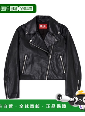 DIESEL 女士夹克 A219020CECH9XX SS2026 黑色皮衣皮夹克
