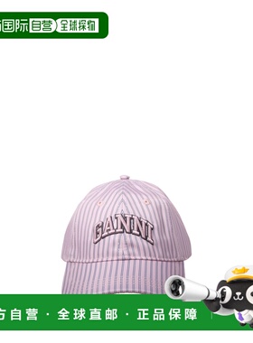 GANNI 女士帽子 B302003805C SS2026 紫色 Printed Logo Baseball