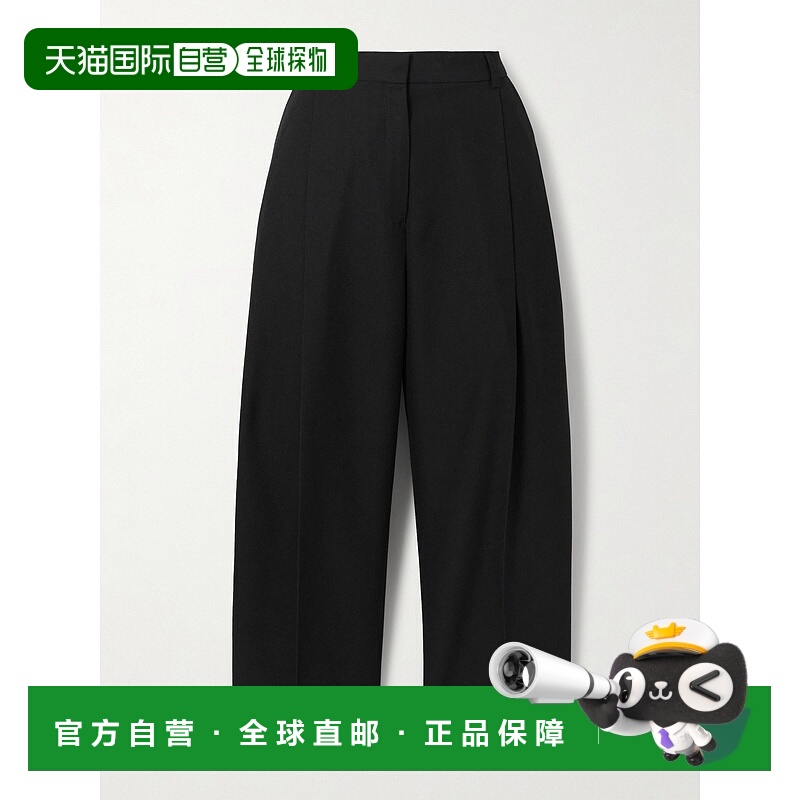 1h可退 潮奢 TOTÊME 女士 短款褶裥绸缎边再生绉纱直筒裤 251WRB0