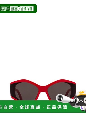 BALENCIAGA 女士眼镜 BB0302S004 SS2024 红色 几何框太阳镜