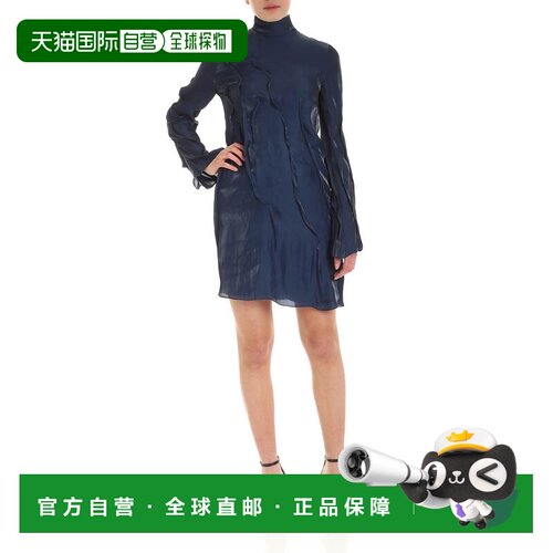 KENZO 女士连衣裙 2RO1915AD77 SS2020 深蓝色 Wave long-sleeves