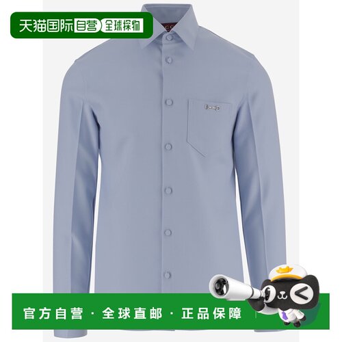 GUCCI 男士衬衫 841624ZAT434147 AW2025 蓝色长袖男装