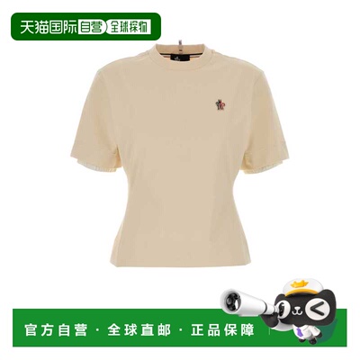 moncler 盟可睐 女士 米白色弹力棉质T恤 L10988C0000989AW1034
