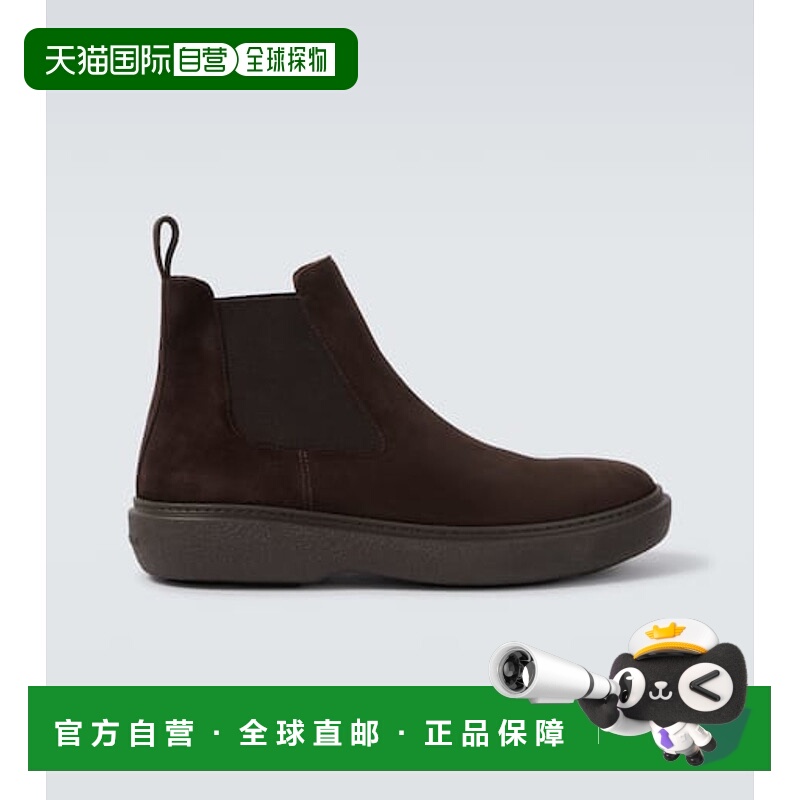 1h可退 潮奢 Armani 阿玛尼 男士 绒面革短靴 brown棕色 舒适时尚