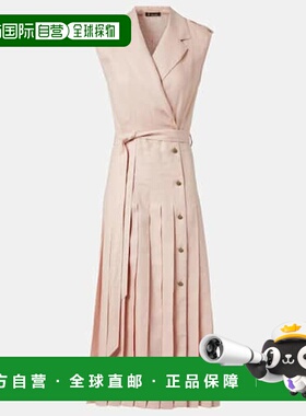 1h可退 潮奢 Loro Piana 诺悠翩雅 女士 Bryce 褶裥亚麻中长连衣