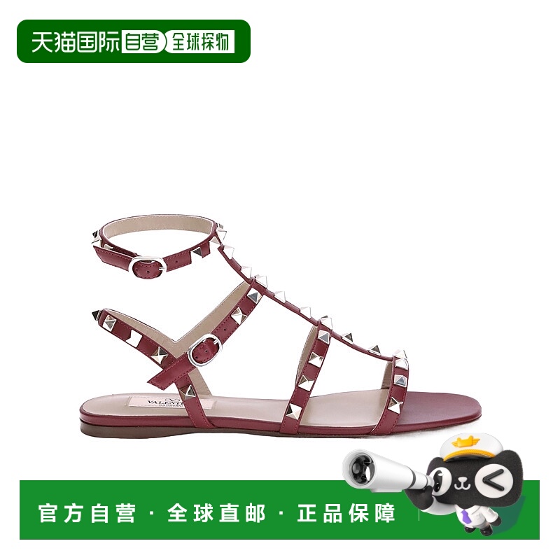 VALENTINO 女士凉鞋 WS0A05VODJ8M AW2025 红色 Rockstud 平底凉