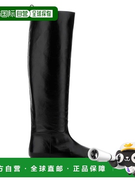 1h可退 潮奢 KHAITE 女士 Colt 黑色皮质靴子 F1107943L943