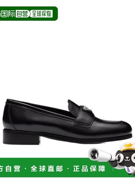 PRADA 女士休闲鞋 1D902M055F0002 AW2022 黑色徽标一脚蹬乐福鞋