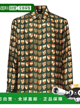 FENDI 男士衬衫 FS1319AU75F083B SS2025 花衬衫绿色 Shirts