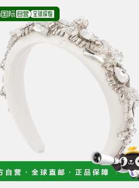 1h可退 潮奢 Self-Portrait 女士 精饰绸缎头带 white白色 舒适时