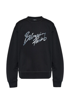 1h可退 BALMAIN 男士卫衣 GH1JQ130BD41EQV SS2026 黑色长袖