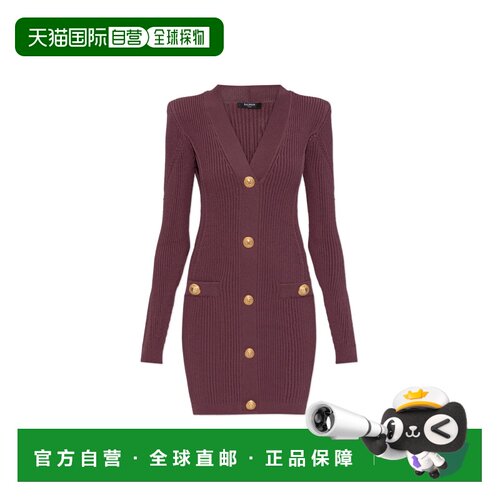 BALMAIN 女士连衣裙 FF0R8033KJ155DR AW2025 红色 V-Necked Shor