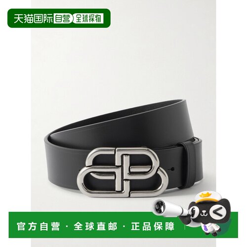 Balenciaga 巴黎世家 男士 黑色 BB 宽版腰带 5703701CH0B