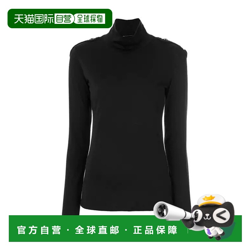 1h可退 BALMAIN 女士针织毛衣 FP67220TA7298BLACK SS2019