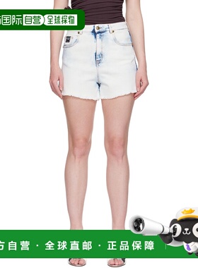 1h可退 潮奢 versace 范思哲 女士 蓝色 Easy Reserved 牛仔短裤