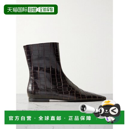 1h可退 潮奢 toteme 女士 鳄鱼纹皮质切尔西靴 254WAS0206LE0076