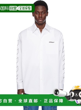 1h可退 潮奢 off-white 男士 白色 Diag Outl 衬衫 OMGE004S25FAB