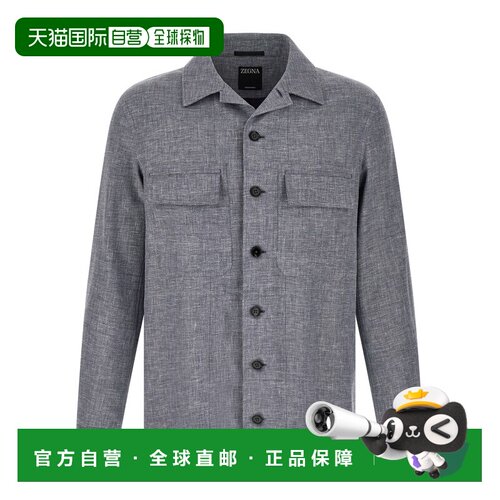 ZEGNA 男士衬衫 UHV22A3SOT6B422 SS2026 蓝色 Overshirt