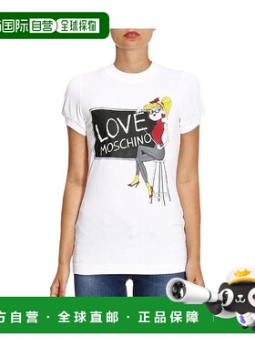 1h可退 MOSCHINO 女士衬衫 W4G2003E1512A00 SS2023 白色 印花T恤