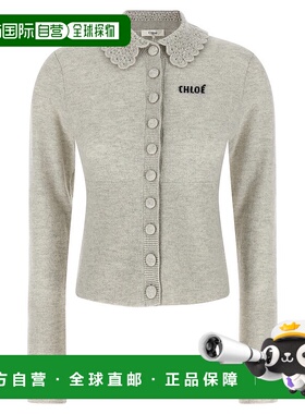 CHLOÉ 女士针织衫 CH26SMC0353000N SS2026 灰色 羊毛针织logo开