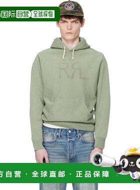 潮奢 ralph lauren rrl 拉夫 劳伦RRL 男士 绿色 Ranch Logo 连帽
