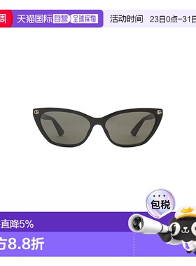1h可退 潮奢 Gucci 古驰 女士 黑色 Light Acetate GG Cat Eye 太
