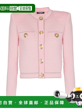 BALMAIN 女士针织毛衣 FF1KL240KI83OHV AW2025 粉红色针织衫开衫