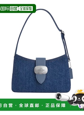 COACH 女士斜挎包 CAK45SVIN SS2025 蓝色 Eliza 牛仔单肩包蔻驰