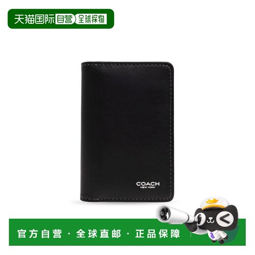 COACH 男士钱包 CZ0360BLK SS2026 黑色 Foldable wallet with lo