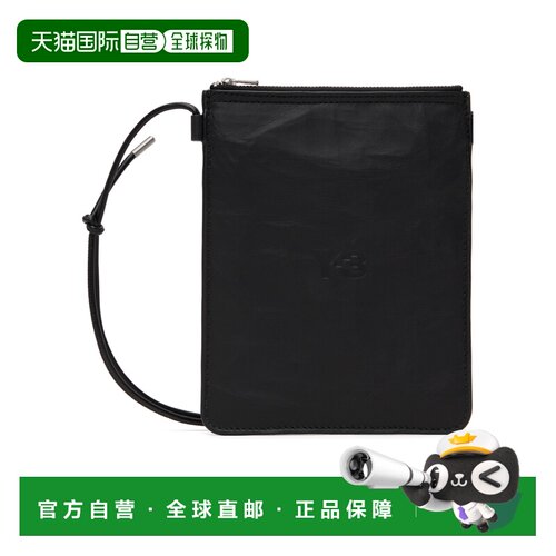 1h可退 Y-3 男士斜挎包 JD2914 SS2025 黑色 拉链单肩包皮革男包