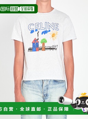 CELINE 男士T恤 RX0BZ671QGCA7 AW2025 白色 REGULAR T-SHIRT