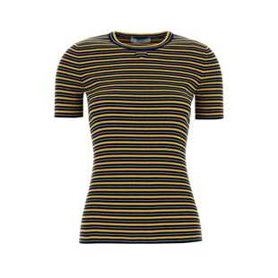 女士 潮奢 Prada 普拉达 P24B3FSOOO19CI 刺绣弹力棉质T恤