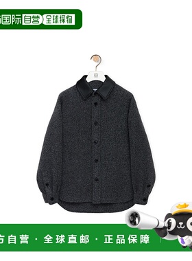 LOEWE 男士衬衫 H526Y05WCW1110 SS2025 黑色 羊毛和羊绒混纺外套