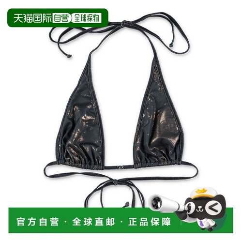 DIESEL 女士泳装 A204130WEBC900A SS2026 黑色 系带比基尼上衣