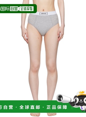 1h可退 潮奢 versace 范思哲 女士 灰色 90s Vintage Logo 三角内