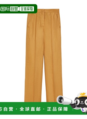 MAX MARA 女士休闲裤 1131125206017 SS2025 棕色 亚麻长裤