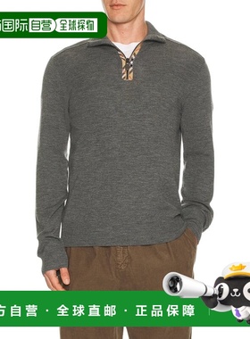 1h可退 潮奢 Burberry 巴宝莉 男士 Cameron 1/4拉链毛衣 8118464