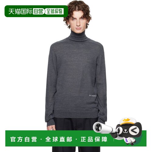 J.W. Anderson 男士 JW Anderson 灰色徽标高领毛衣 KW1436YN0444