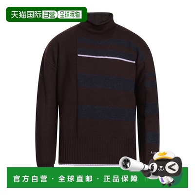 1h可退 潮奢 Lanvin 朗雯 男士 高领上衣 brown棕色 舒适时尚毛衣