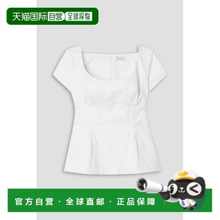 潮奢 magda butrym 女士 棉质府绸上衣 SS24BLOUSE02WHITE