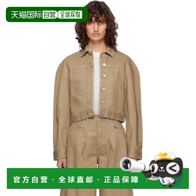 潮奢 Jacquemus 女士 驼色 The Ovalo cargo 牛仔夹克 26EJAW0014