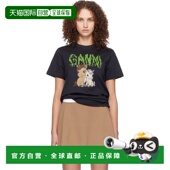 甘尼 女士 Graphic 1h可退 黑色 GANNI Cotton 潮奢 恤 A1050