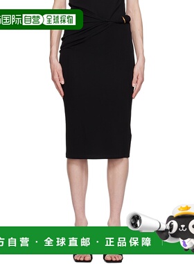 1h可退 潮奢 versace 范思哲 女士 黑色卷边半身裙 10082471A0125