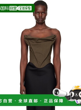 1h可退 潮奢 magda butrym 女士 棕色 Draped Strapless 胸衣 215